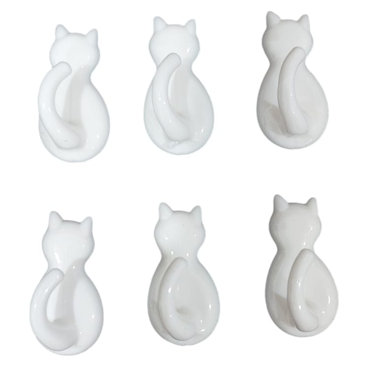 MIini Gancho branco 6 GatInhos